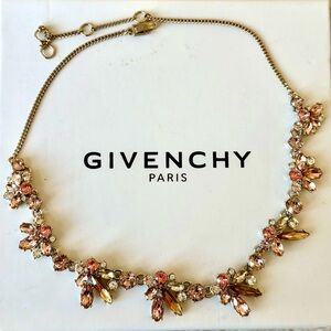Givenchy Pink and Gold Crystal Necklace